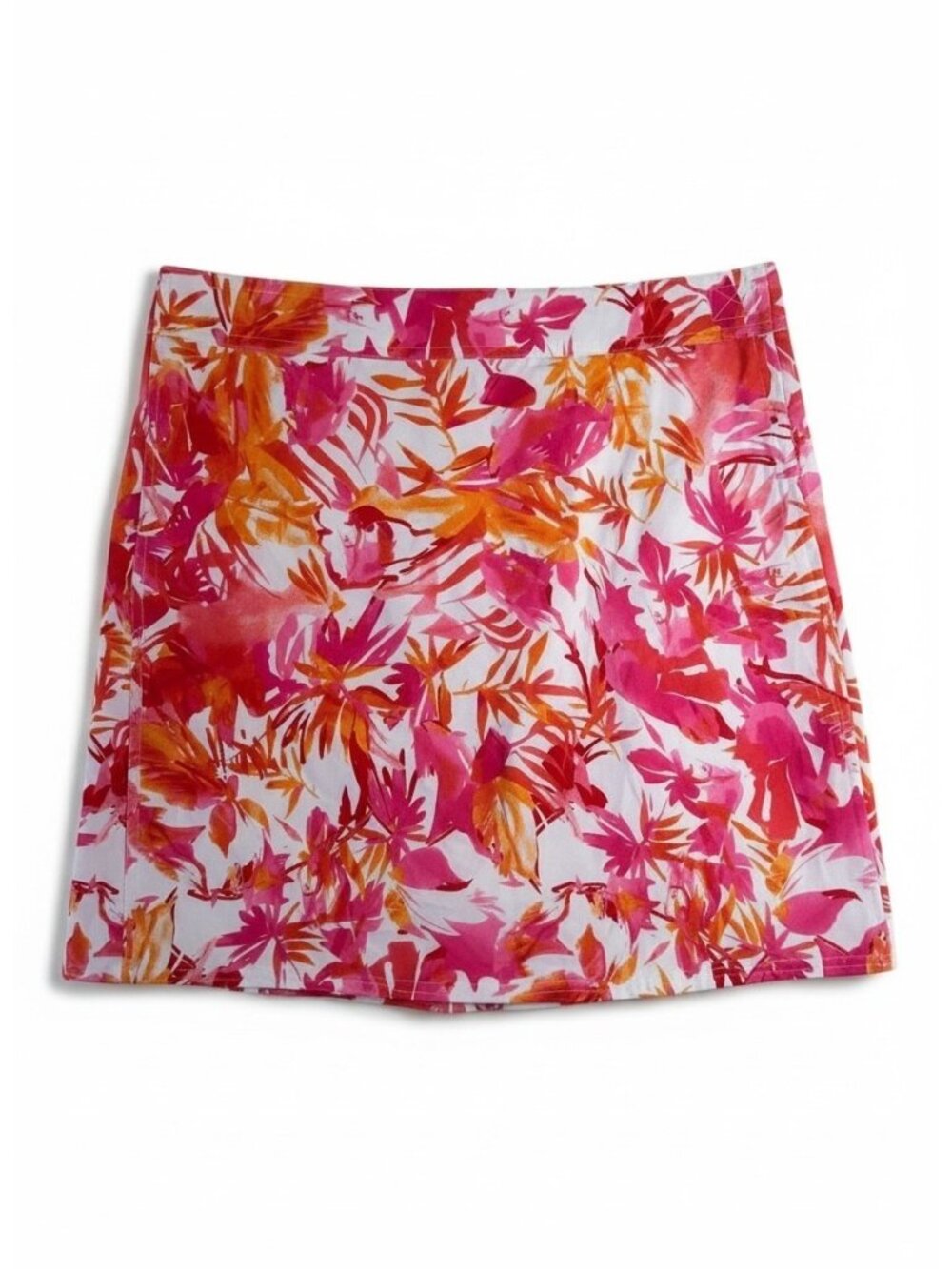 RipSkirt Wrap Skirt Tropical Floral Print Travel Resort Pink Orange Size Medium